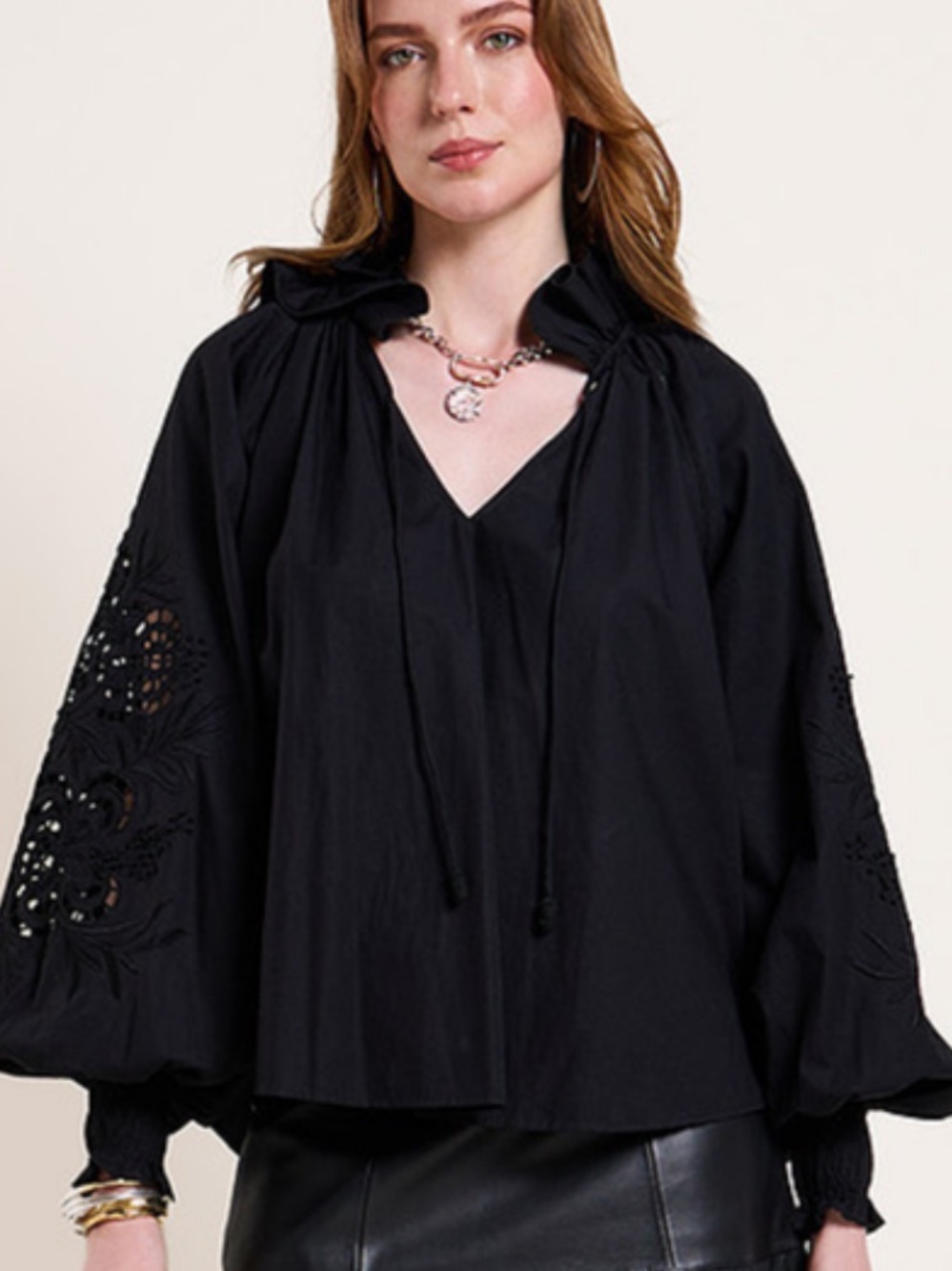 Scarlett Poppies Antonina Black Poplin Top